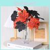 Halloween Black Maple Leaf Bundle With Faux Roses For Outdoor Decoration And Photography