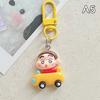 Crayon Shin-Chan Car Key Chain Cute Couple Schoolbag Ornaments Anime Cartoon Pendant Charm Keyring Figures Accessories Gift