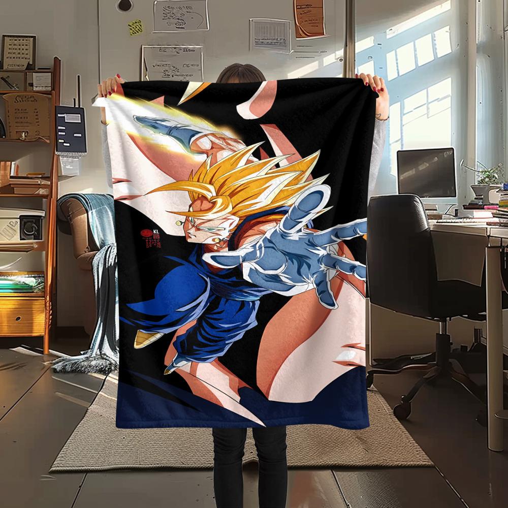 

Фланелевое одеяло с принтом персонажей Dragon Ball, Высококачественное, Удобное для всех сезонов, Декор для дома, Тепло и уют, Идеально для рождественских подарков 80cm x 120cm