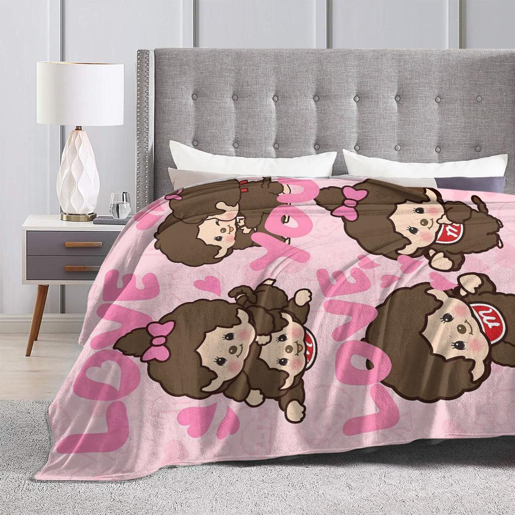 Soft Warm Blanket Kids Airplane Travel Cute Monchichis Chimutan Bedding Throws Flannel Bedspread For Couch Chair Sofa Bed