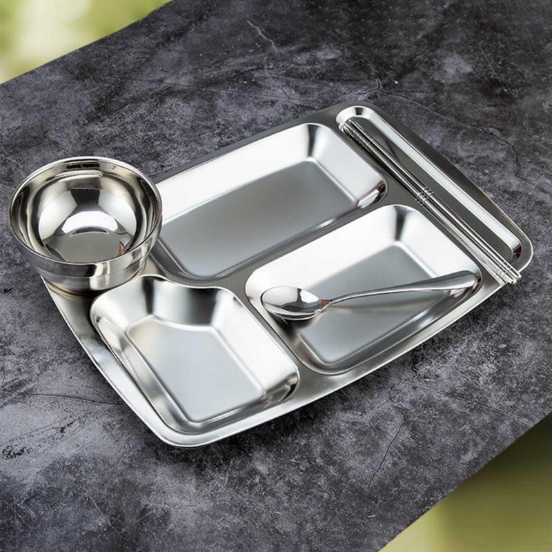 Rectangular Divided Plate Dinner Tray Dinner Plate Suitable for Meal and Snacks