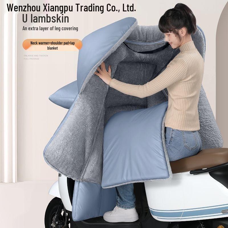 2024 Fleece-Lined Windproof Motorcycle Rain Cover - Waterproof, Thickened, Winter-Ready