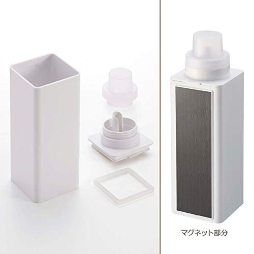 [Set of 2] Yamazaki Jitsugyo Laundry Bottle Tower Magnetic Refill White 4852 | Storage Magnet Laundry Detergent Fabric Softener Attaches to Washing Ma