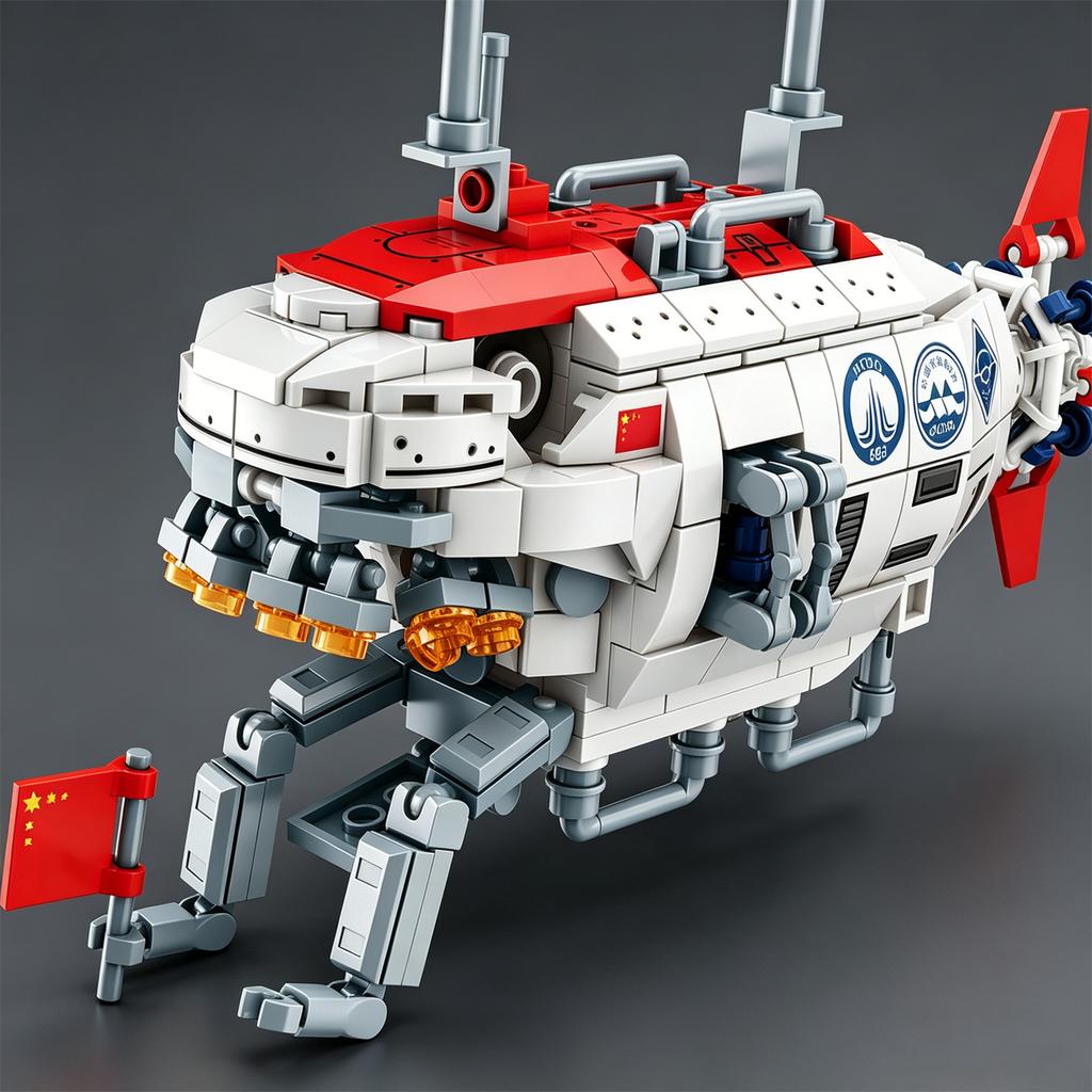 NEW Ornament Small Particle Toy Jiaolong Submersible Assembles Puzzle Building Block Model