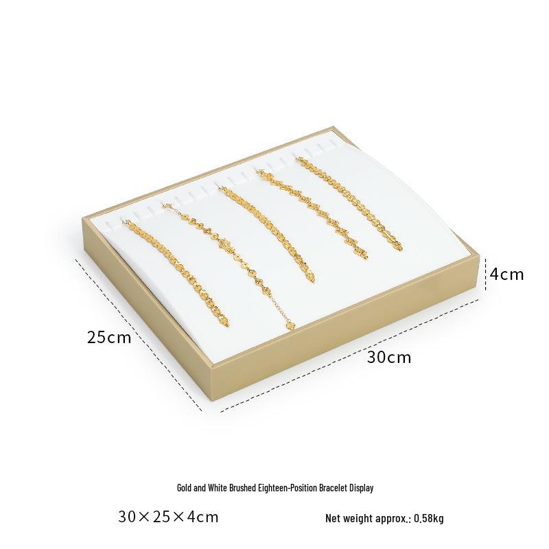 Ya Yu Jin Bai Jewelry Display Tray for Bracelets, Ear Studs, Necklaces - Silver & Gold