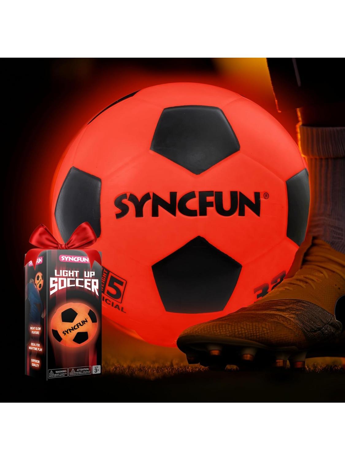 

JOYFY Светящийся в темноте футбольный мяч Светящийся футбол Ночное спортивное снаряжение Подарки Игры Красный светящийся мяч для игрушек для мальчиков-подростков Подарки