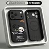 Süße Panda-Druck Flüssigsilikonhülle Für iPhone 17 18 Pro Max Magnetisch Für Magsafe Weiche Abdeckung Für iPhone 16 15 14 13 Pro Max