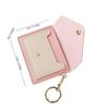 Slim Pu Leather Wallet Business Credit Card Holder Short Purse Leather Id Card Holder Candy Color Coin Case With Keyring
