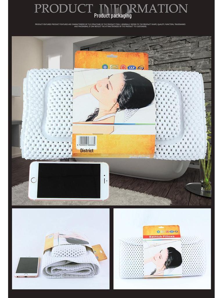 2020 PVC Foam Bath Pillow Mat - Large, Comfortable, Non-Slip Bathtub Cushion