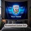 Custom Name Text Tapestry,West Bromwich Albion Decorative Wall Hanging, Background Tapestry For Home Bedroom