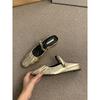 Silver bag head half slippers women's shoes wear 2025 new summer French Mary Jane half a word with single shoes
