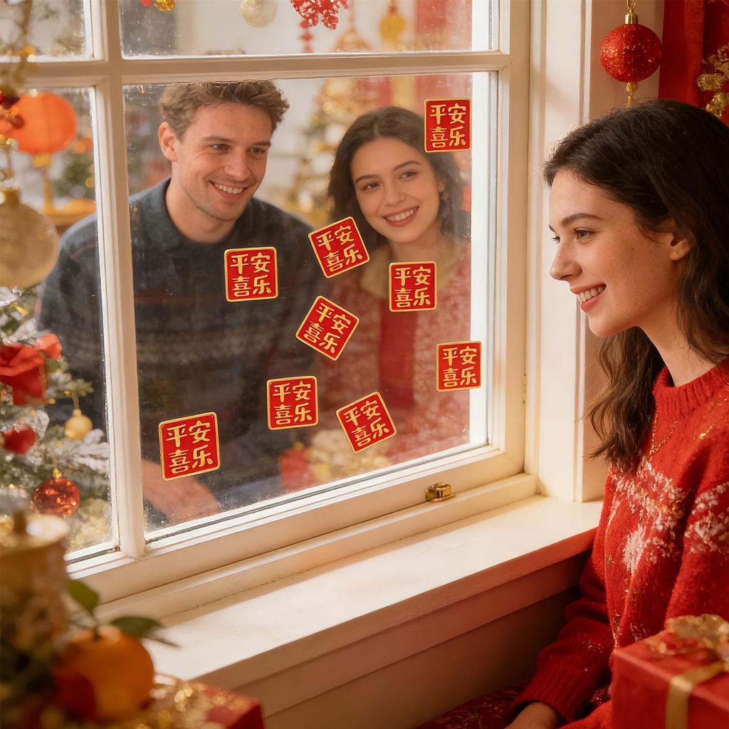 Message Decoration Magnetic Stickers 3D Peace and Joy Magnetic Stickers Spring Festival Decoration Magnetic Stickers