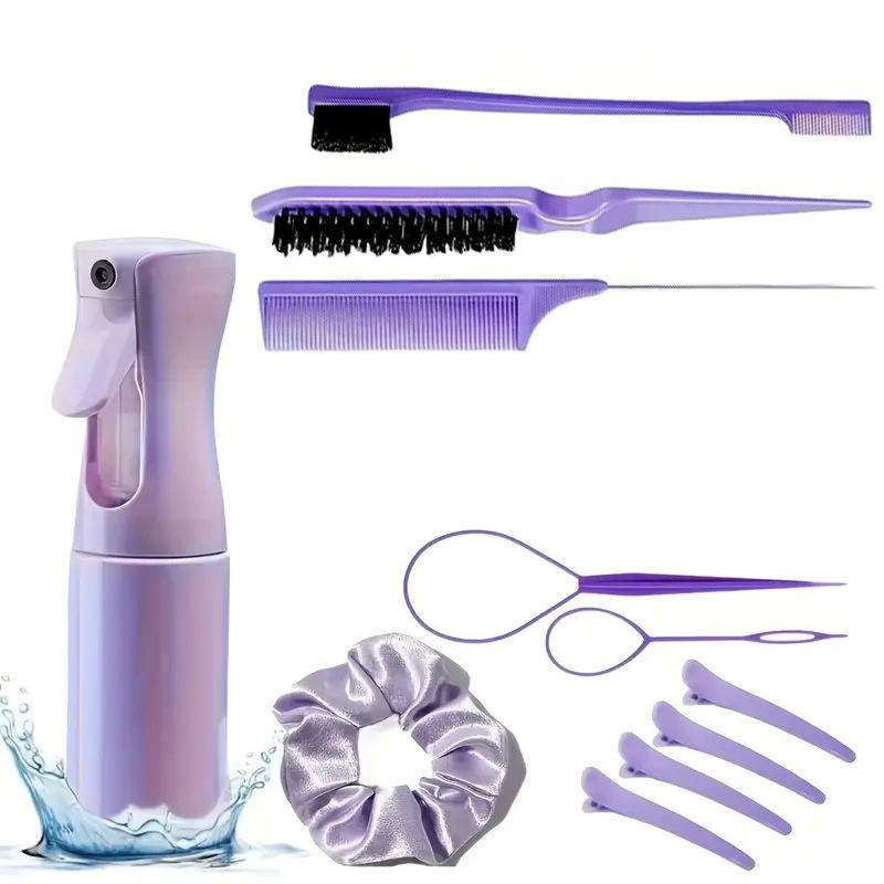 27Pcs Professional Hair Brush Set, Hair Styling Comb Kit with Continuous Spray Bottle, Scalp Massage Shampoo Brush for Salon