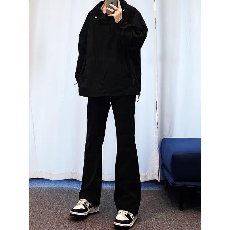 American High Street Style Design Breasted Jeans Men's Trendy Brand Slim-fitting and Thin Casual Trousers