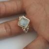 Neuer heiß verkaufter europäischer und amerikanischer Mode-Quadrat-Mondstein-Retro-Stil-Ring Damenschmuck