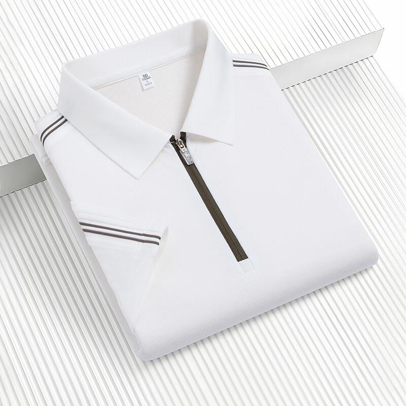 JOW Men s Blend Fabric Zipper Collar Polo Shirt 3XL/56