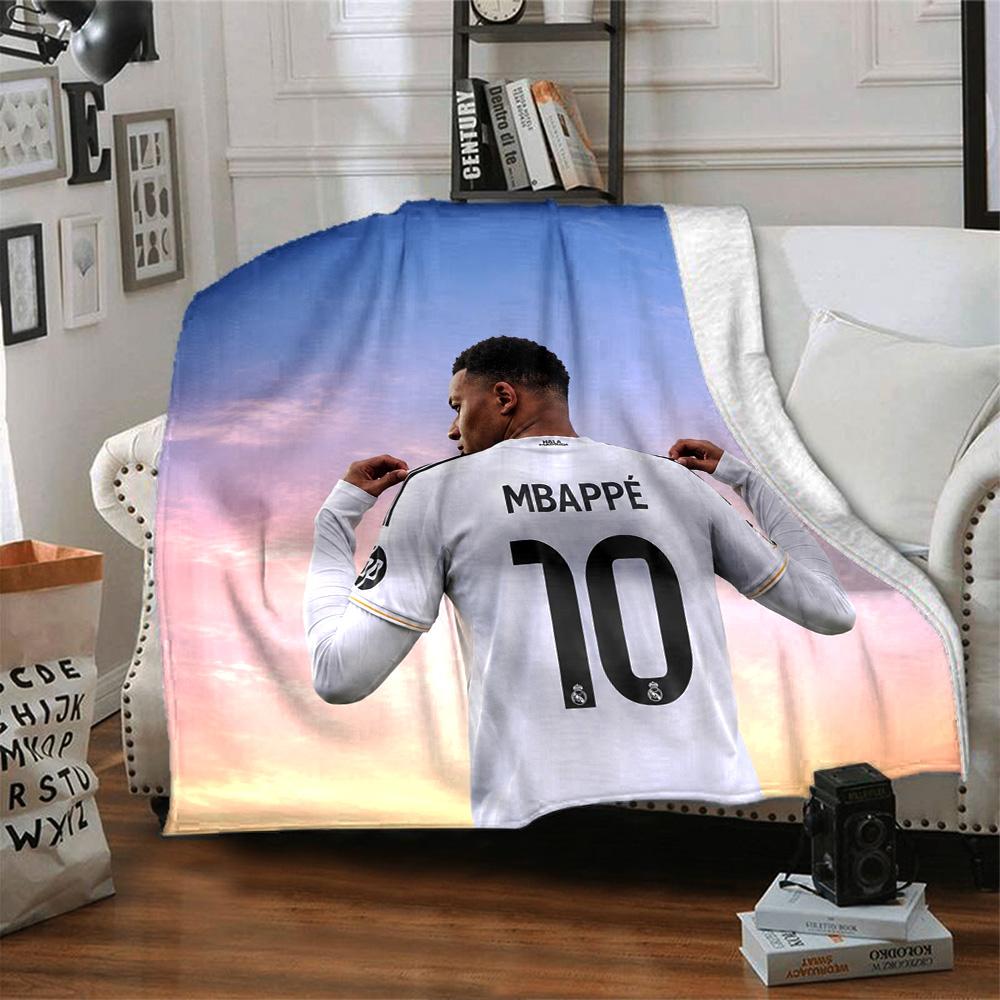 Star Player Kylian Mbappé Blanket Soft Warm Cozy Great for Livingroom Chair Bedding Four Seasons Multipurpose Stylish Decor