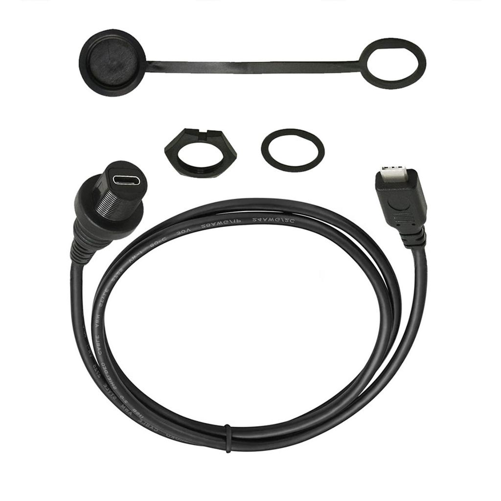 USB2.0 3.1 Type C Port Car Dashboards Panel Mount Cable Male to Female Extension for Boats Motorcycle