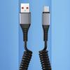 Coiled USB to USB C Cable Fast Charger Cord Retractable USB to USB C Coiled Cable Easy to Carry Charger for Smartphone