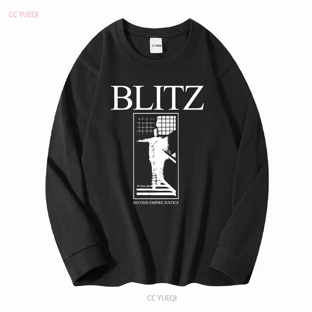 Blitz Second Empire Justice T Shirt rock band TE3531 vintage Washed Top For Everyday Wear Soft Versatile Casual fashion