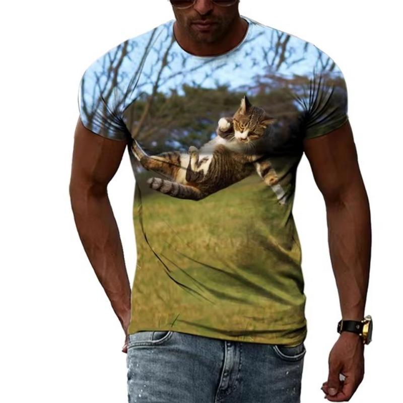 Męskie koszulki szybkoschnące, letnie modne, uliczne, z krótkim rękawem, koszulki z nadrukiem graficznym 3D, duże rozmiary, męskie ubrania