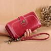 Portafoglio da Donna Pochette Vintage Pelle di Alta Qualità Portafoglio Lungo da Donna Retro Portamonete con Cerniera Cinturino Portamonete