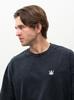 Jigga Wear Mini Crown Men's Oversized Short Sleeve T-Shirt Black Washed L