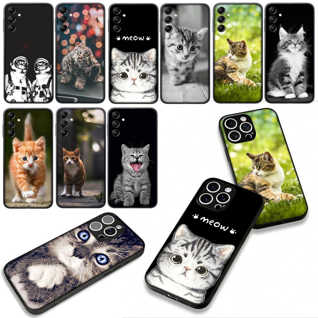 Cover for Apple iPhone 16 15 14 Plus 13 12 Mini 17 Pro Max + ProMax 16E Air 16+ 15+ Coque Phone Case Kitten Cat
