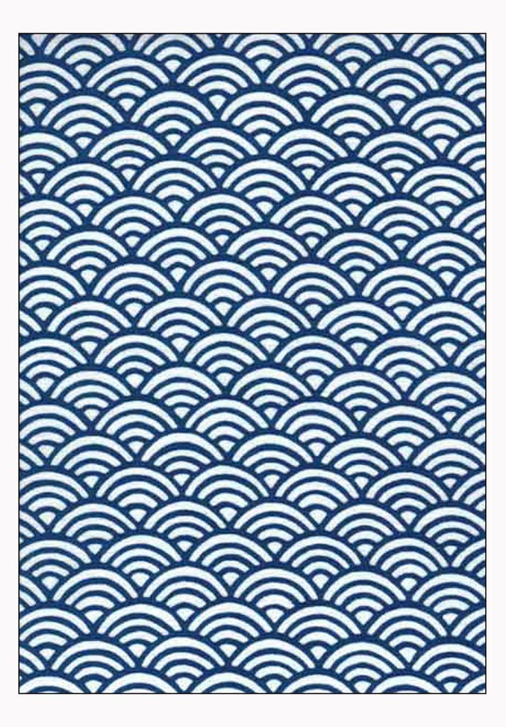 Niwa-zome Tenugui Hand Towel, Chu-dyed, 100% Cotton, Made In Japan, Seigaiha Pattern
