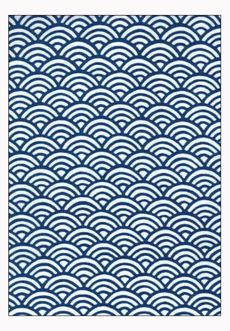 

Тенугуи Ручной работы с узором Сэйгайха, Окрашенный методом Чу, 100% хлопок, Япония, синий