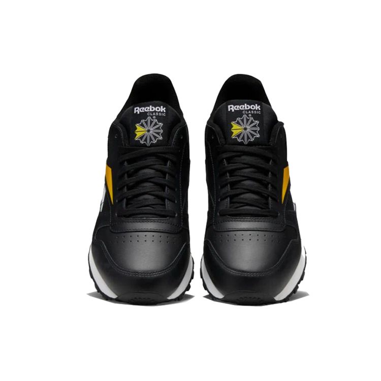 Reebok Classic Leather MU Black Toxic Yellow Unisex Sneakers Core-Black Footwear-White EF8835