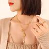 Retro Double-Layer Portrait Pendant Necklace, 18K Gold-Plated Titanium Steel, European & American Design, Clavicle Chain