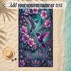 Birds Theme Soft Beach Towel Personalized Custom Name Text Towel Portable for Beach Pool Travel