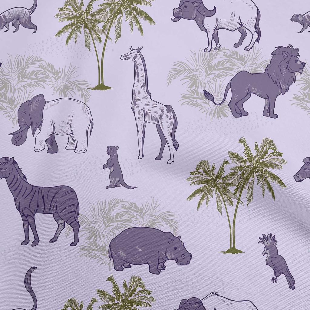 oneOone Cotton Flex Brown Fabric Tropical Animal Sewing Craft Projects Fabric Prints By Yard 40 Inch