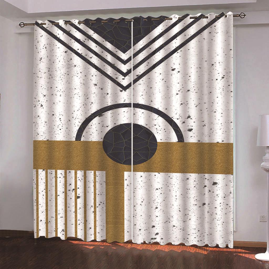 Abstract Geometry Art Line Cube Thin Darkening Window Blind Curtains for Kids Bedroom Living Room Kitchen Door Home Decor2Pieces