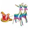 2pcs Elk Foil Balloons Set 4D Christmas Standing Deer Balloon Xmas Rainbow Deer Christmas Balloons Party Decoration Inflatable B