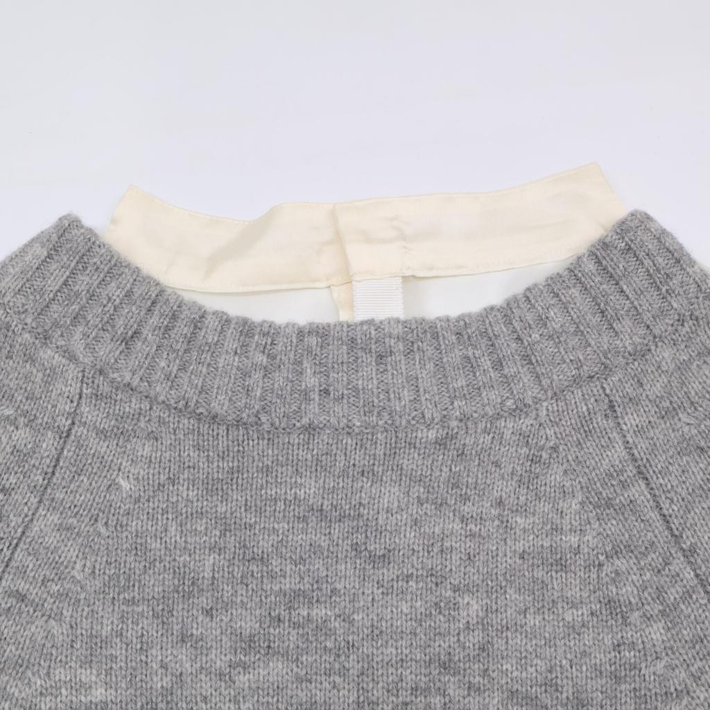 Sacai Gray 21-05668 Knit Switching One-piece Dress 1 grayUsed