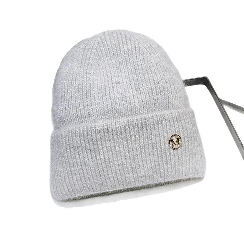 Strickmütze Damen Samt verdickt neu Herbst und Winter vielseitige Wollmütze großer Kopfumfang Pullovermütze warm Ohrenschutz Kältemütze