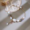 New Arrival 14K Gold Filled Baroque Natural Freshwater Pearl Moonstone Female Bracelet Promotion  For Women Wedding Gift