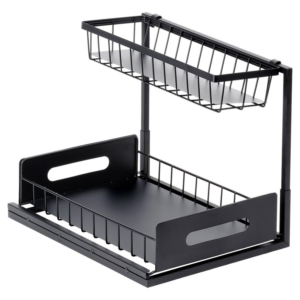 Two-Tier Metal Kitchen Shelf Stand Organizer Rack