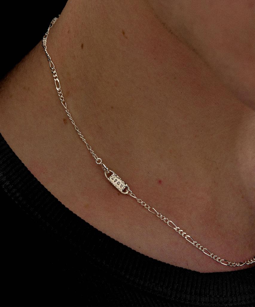 Ag47 M.C-N-04 Figaro Chain Point Necklace