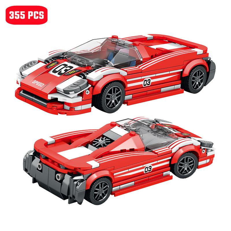 Non-Toxic Creative Ideas City Famous Racing Vehicle Model Building Blocks Moc Sports Car Assembly Bricks Kids Toys For Children Birthday Gifts