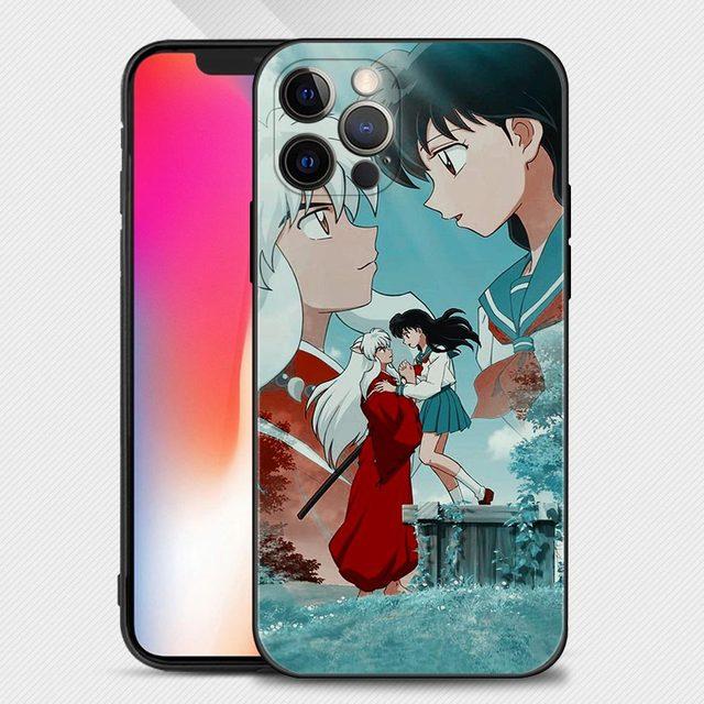 

Чехол для телефона Iphone 14 13 12 11 Pro Max Xs Max Xr X 7 8 Plus 12 Mini 6s, силиконовый чехол с черным корпусом, аниме Inuyasha For iPhone 13 Mini