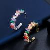 J0107 Rainbow Series Colorful Ladder Square Zir*****Pen Ring
