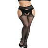 New Plus Size Black Lace Mesh Silk Stockings For Oversize Women Sexy Non-Slip Fishnet Thigh High Thin Socks Xl Spring Summer