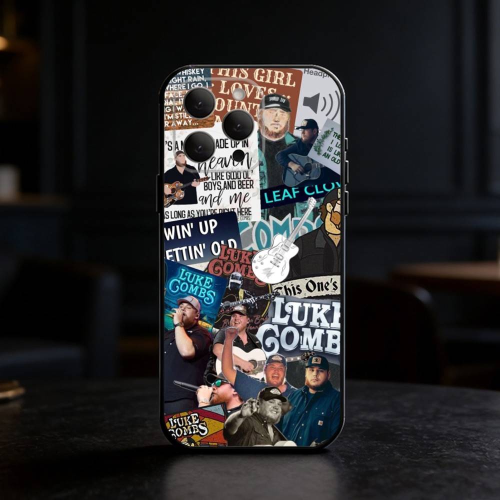 

L-Luke Combs Phone Case Silicone black Soft For IPhone 17,16,15,14,13,12,11,SE,Plus Pro Max iPhone13