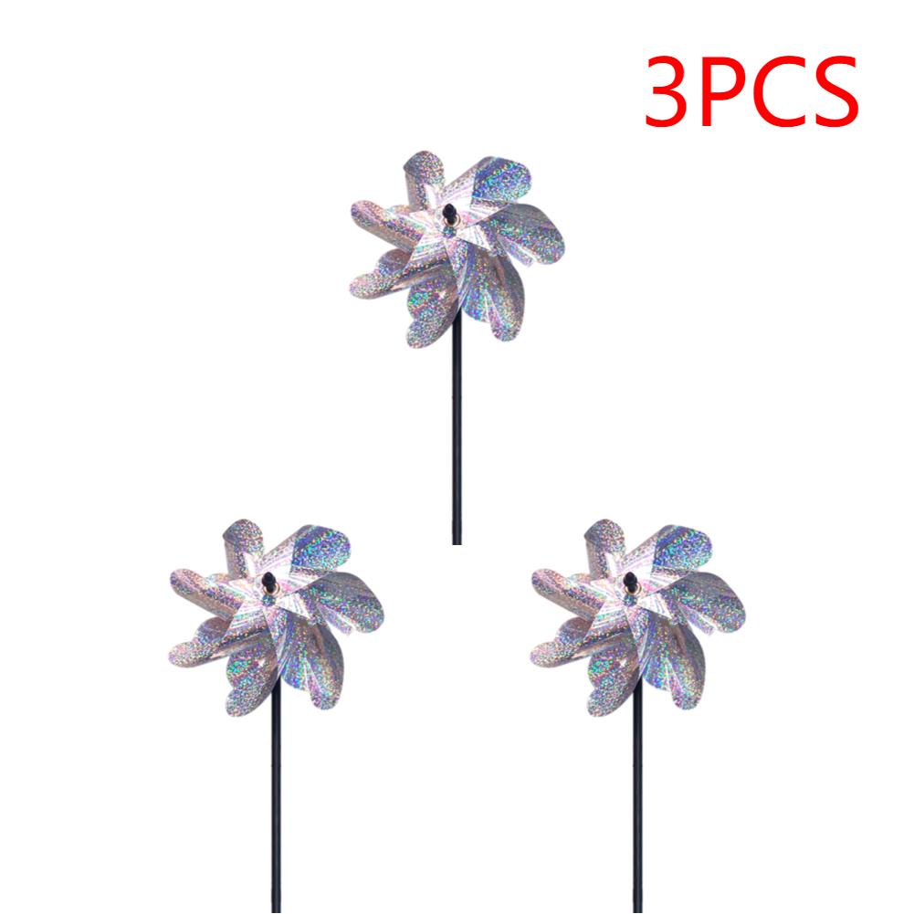 1-5pcs Bird Repeller Pinwheels Reflective Sparkly Scarecrow Pinwheel Windmill Spinner for Garden Lawn Yard Decor Keep Birds Away