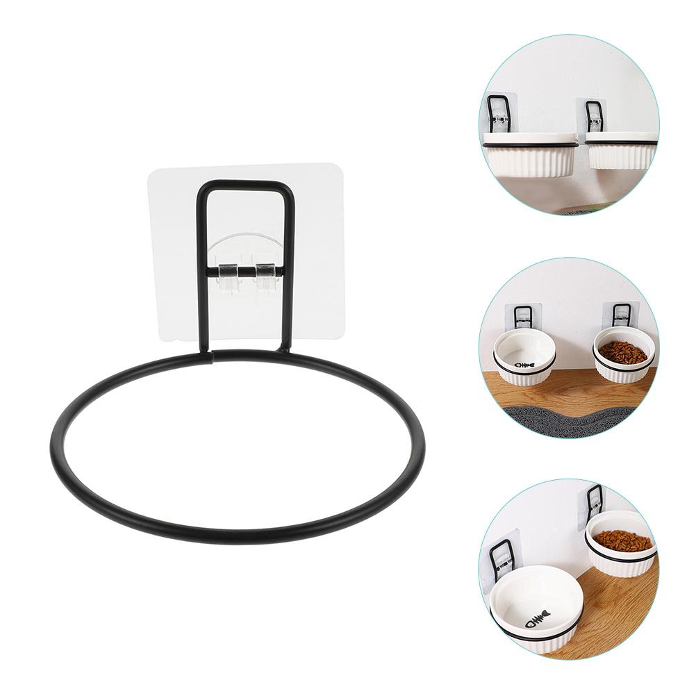 

Тримач миски Полиця для годування кота Піднос Годівниця для домашніх тварин Настінна стійка Залізний аксесуар Зручний 12.5X12.5X7CM чорний