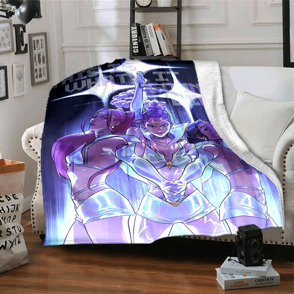 1pc KPop Demon Hunters16 Blanket, Gift, for Men and Women, Soft Blanket, Good for Sofa Bed Couch Travel, Lightweight Flannel Blanket