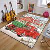 Red Truck Christmas Scene Patterned Carpet, Non Slip Mat Suitable for Living Room and Bedroom Sofas